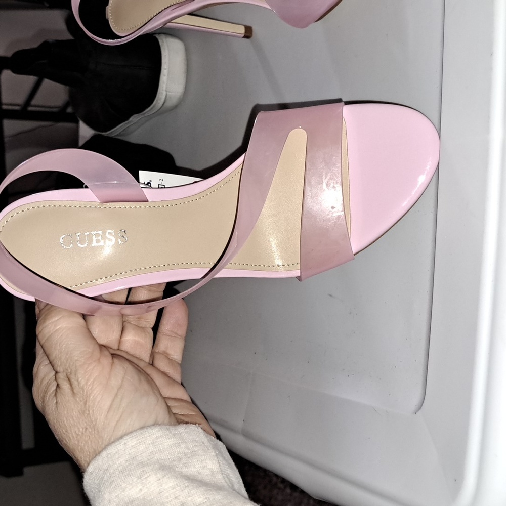 Clear pink heels